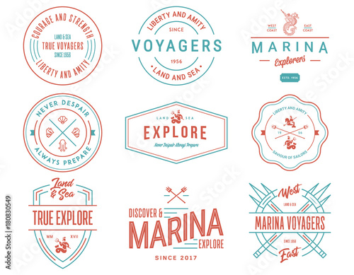 Colored Sea Badges Vol. 1 for any use