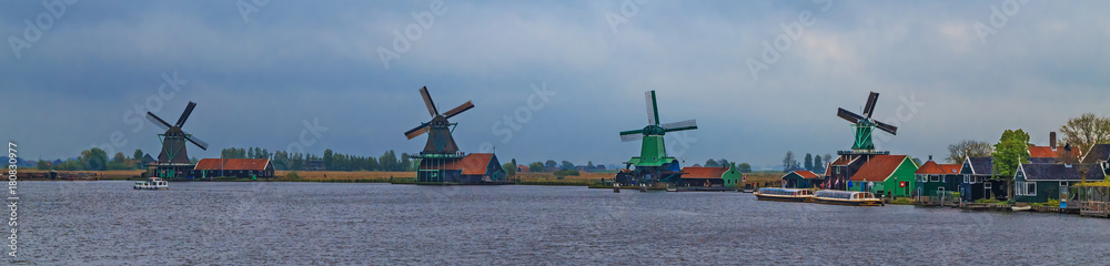 Windmills of Zaanse Schans, Netherlands.