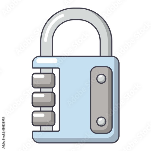 Lock system icon, cartoon style