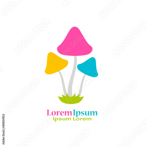 Colorful mushrooms vector logo