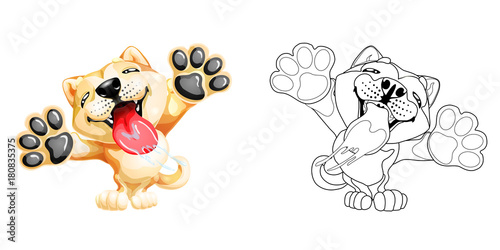 Cute slime puppy dog color and lineart