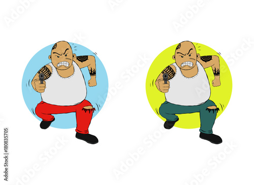criminals pointing guns