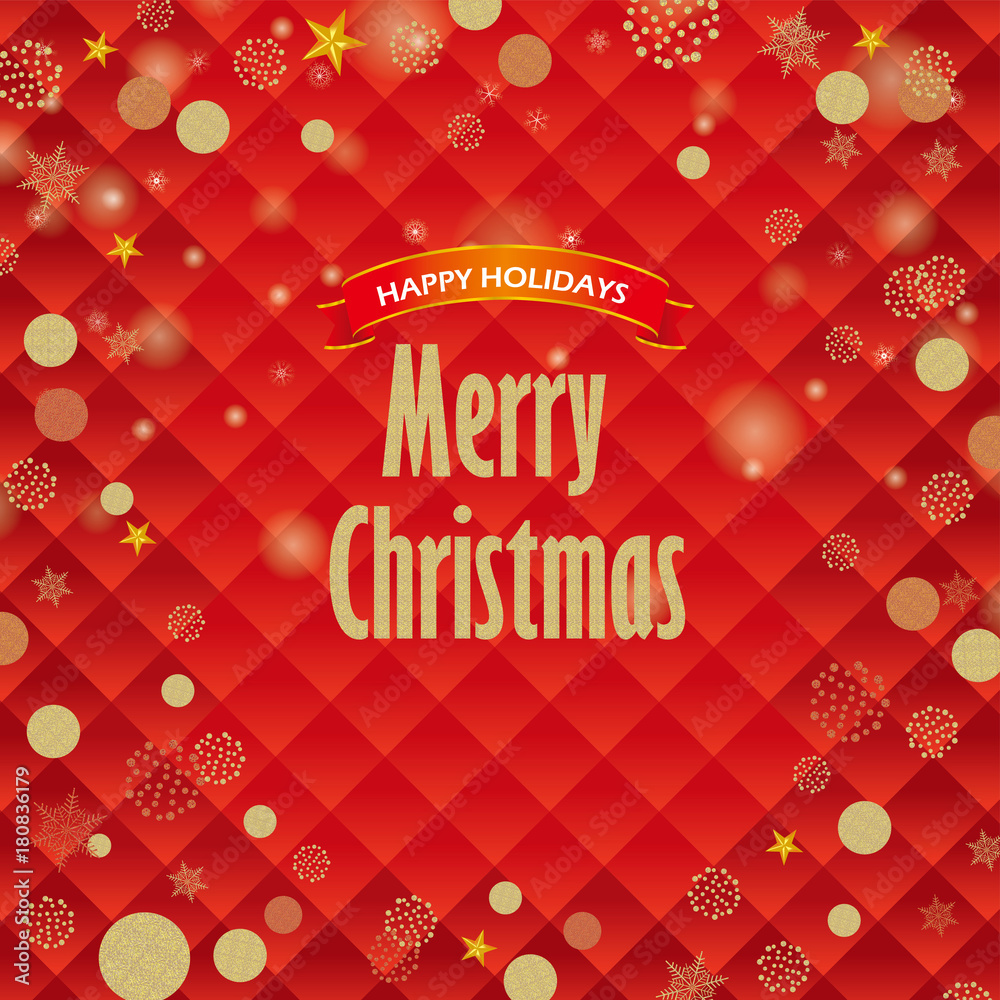 クリスマス向け背景画像 赤 Merry Xmas メリークリスマスロゴ タイル画 Stock Vector Adobe Stock