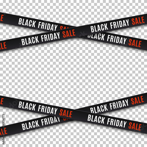 Black friday sale banners. Warning tapes, ribbons.