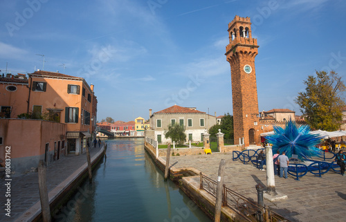 VENICE (VENEZIA) ITALY, OCTOBER 17, 2017 - View of Murano island, a small island inside Venice area, famous for its glass production
