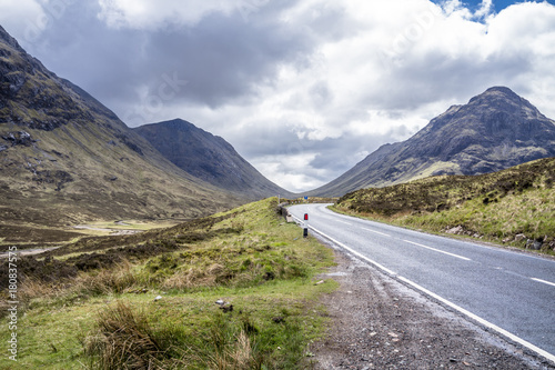 The road to Glencoe in the scottish highlands