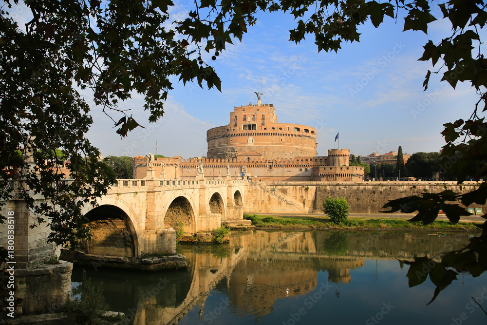 Castel St. Angelo and St. Angelo Bridge in Rome, Italy Castel St. Angelo and St. Angelo Bridge in Rome, Italy
