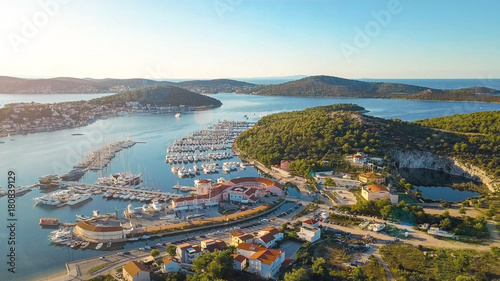 Aerial View of Yacht Club and Marina in Croatia, 4K. Frapa photo