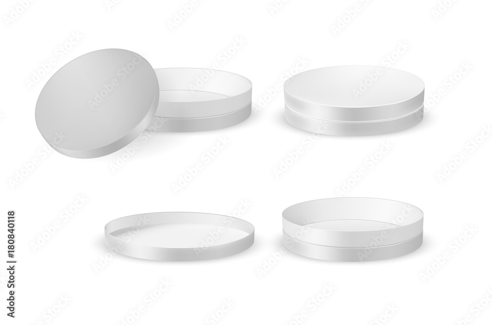 White round cardboard box with lid White round cardboard box with lid