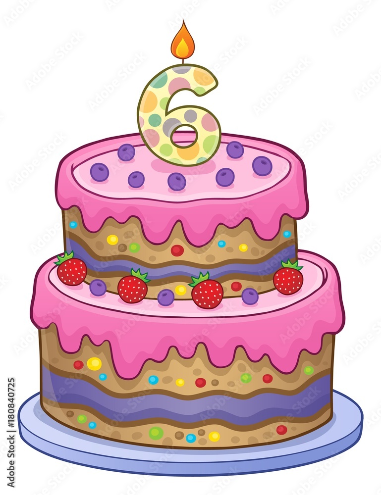 Birthday cake image for 6 years old Birthday cake image for 6 years old