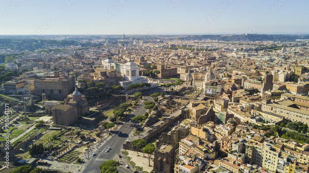 Rome Aerial skyline view 