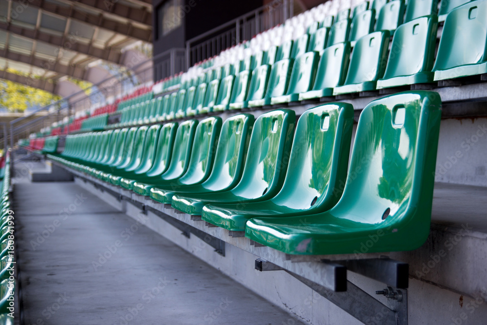 Fototapeta premium stadium, green chairs in the stands