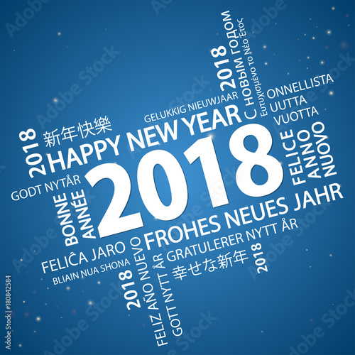 word cloud with new year 2018 greetings