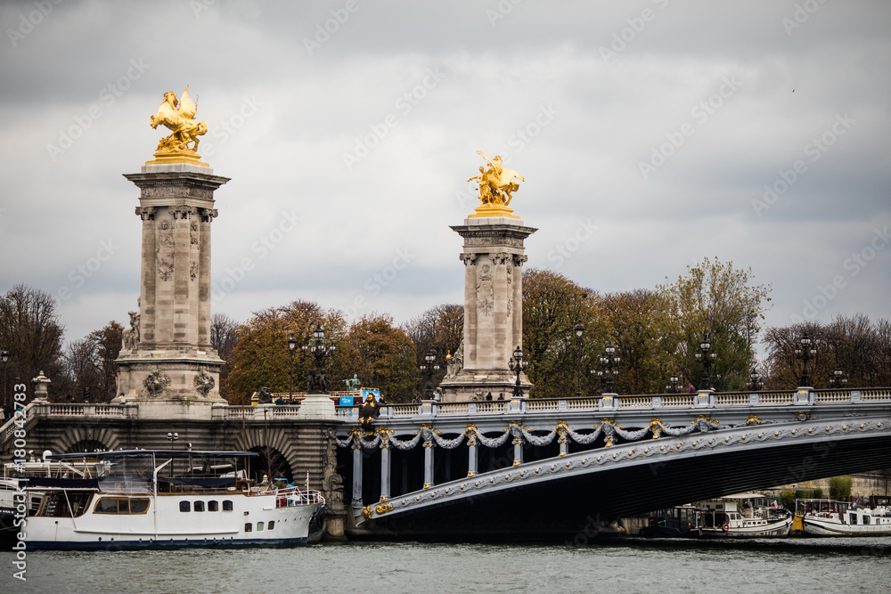 Paris, France - November, 2017. Alexandre III Bridge, Paris France