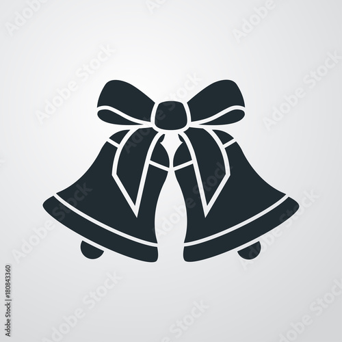 Icono plano campanas navidad en fondo degradado