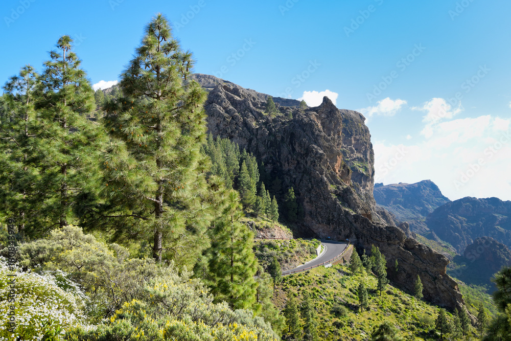 Twisty Rroad in Mountains in Gran Canaria. Spain.