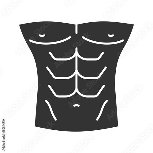 Muscular male torso glyph icon