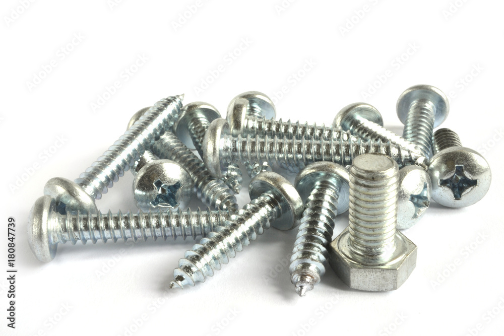 Screws on white Screws on white