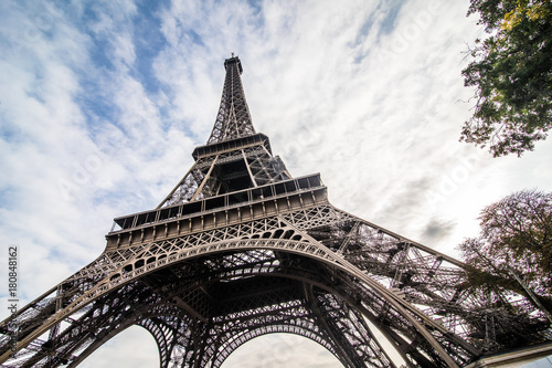 Paris, France - November, 2017. Eiffel tower on sunny day. Paris Best tourist Destinations in Europe