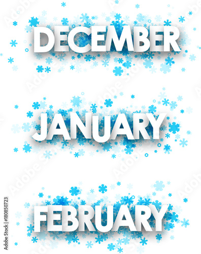 Winter January, February, December banners.