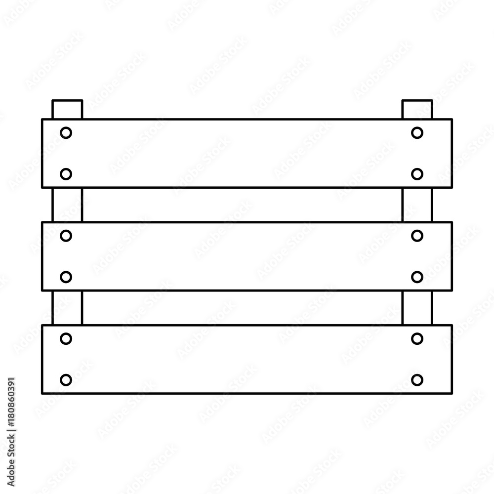 wooden basket flat in monochrome silhouette