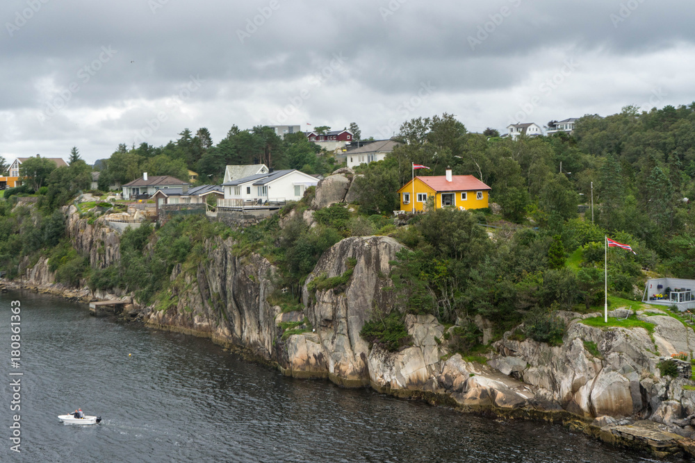 Houses in Fjord in Norway