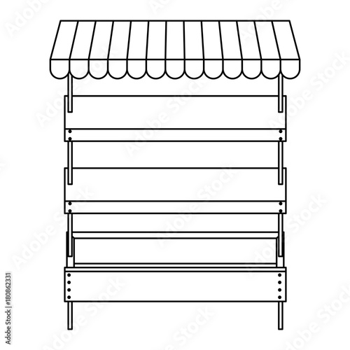 supermarket shelves empty with three levels in monochrome silhouette