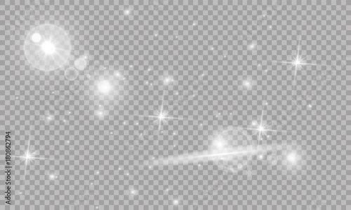 Glow light effect. Star burst with sparkles.Sun.