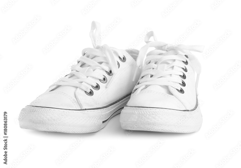 Pair of tennis shoes, isolated on white