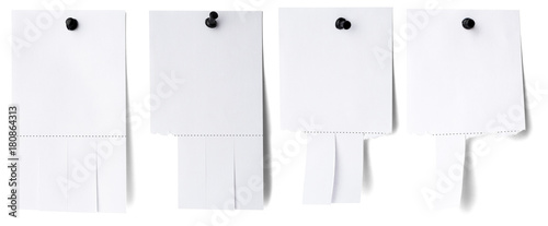 Blank white paper with tear off tabs