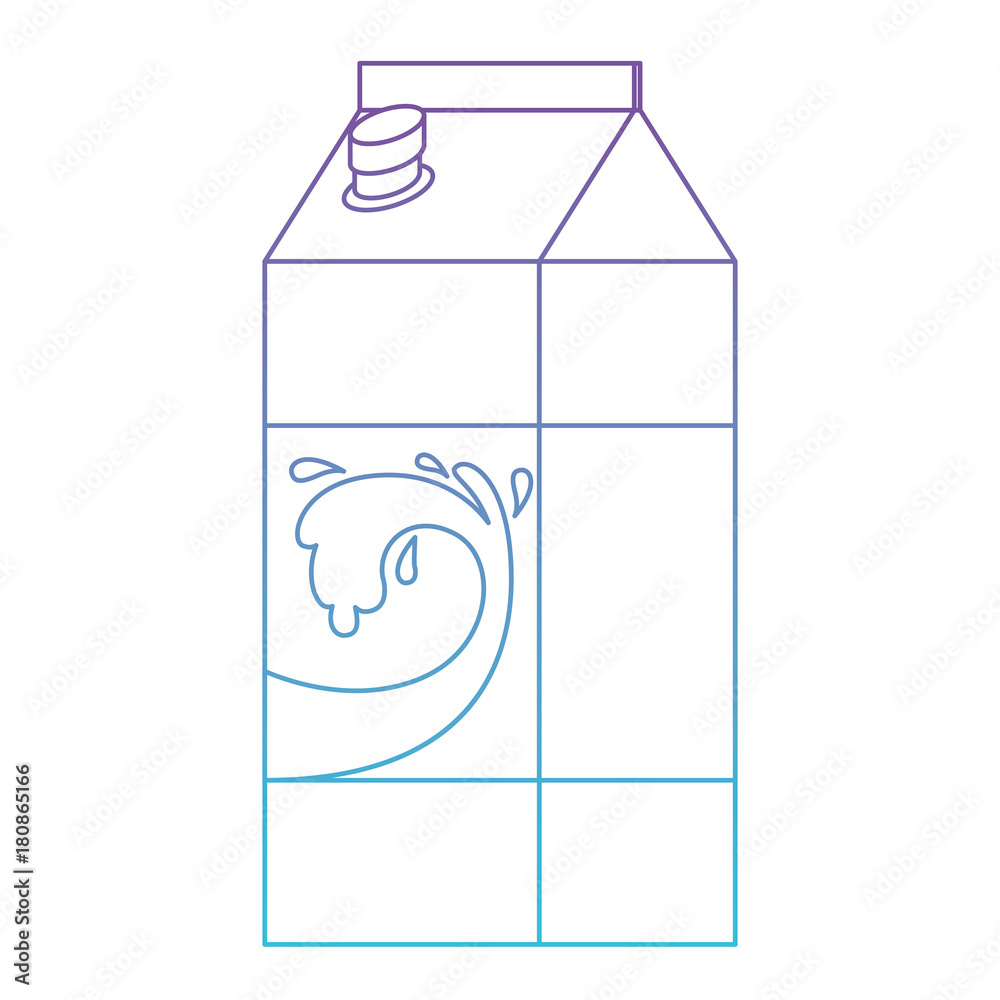 milk carton icon in degraded purple to blue color contour milk carton icon in degraded purple to blue color contour