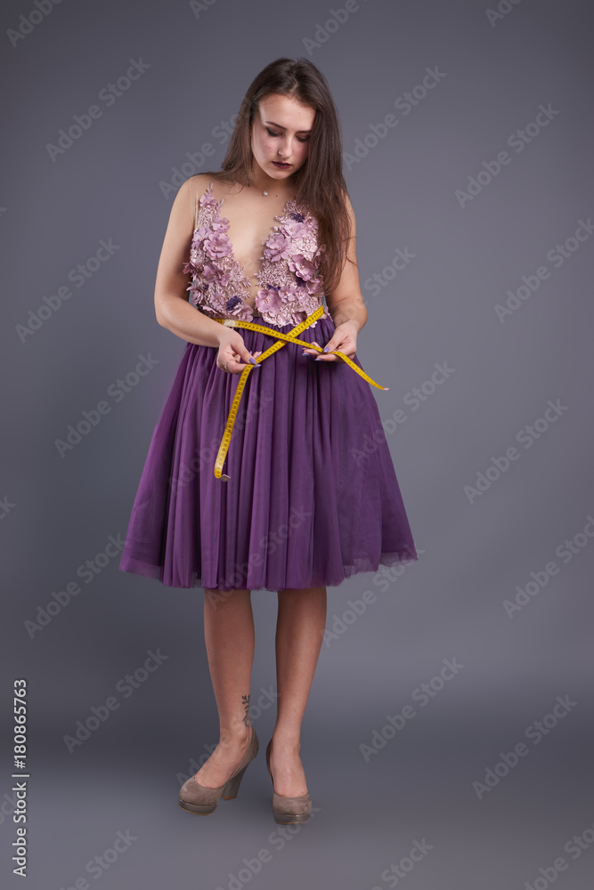 Fototapeta premium Strong and gentle girl background isolated