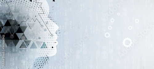 Artificial intelligence. Technology web background. Virtual concept