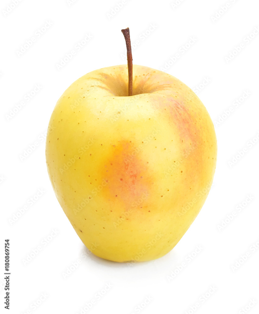yellow apple on a white background.