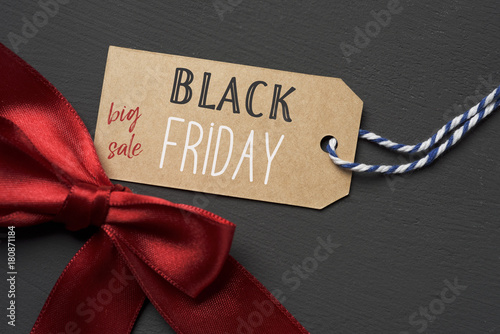 text black friday big sale in a paper label