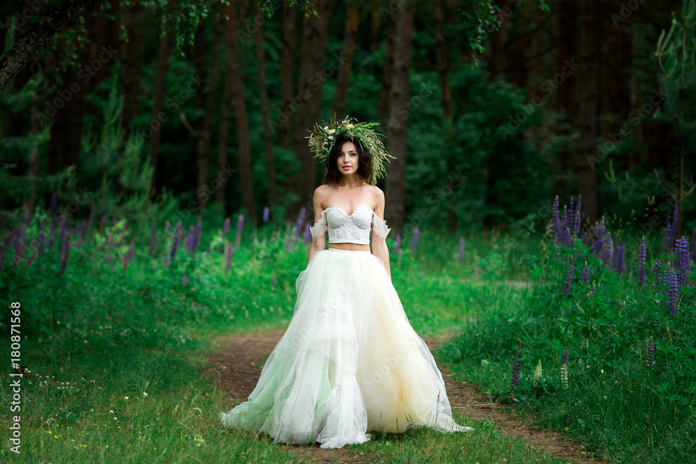 The bride is spinning in her dress The bride is spinning in her dress