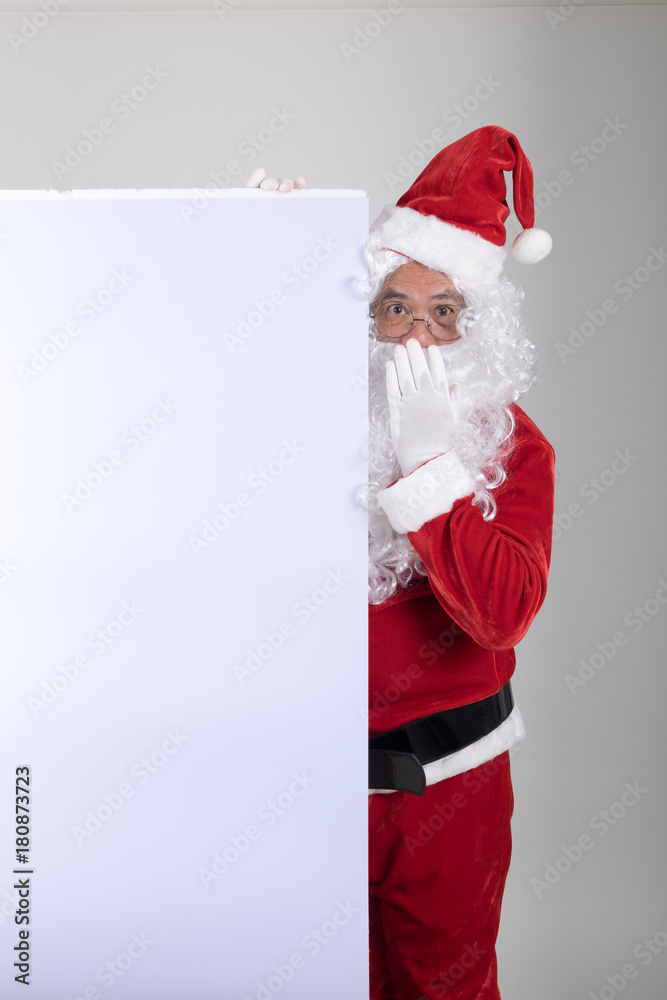 Santa claus with white board Santa claus with white board