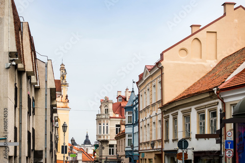 antique building view in Old Town Vilnius, Lithuanian © ilolab