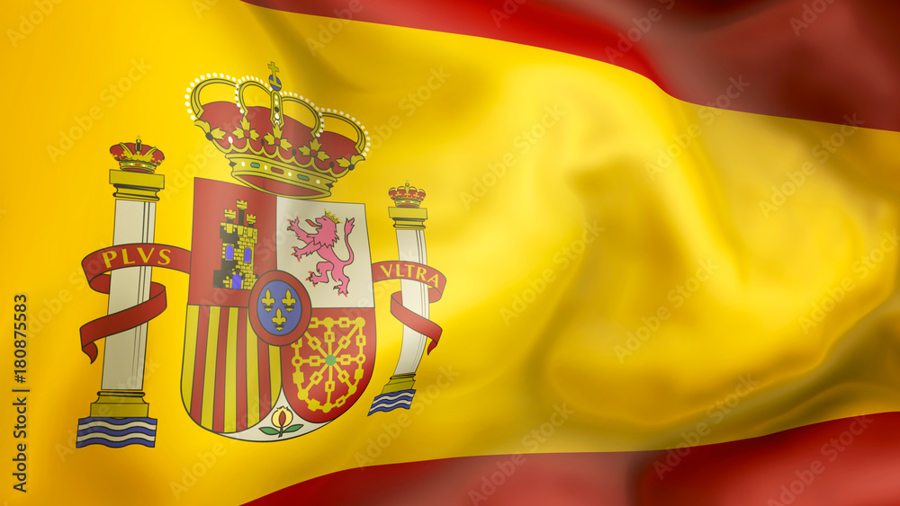 Fototapeta premium Waiving flag of Spain