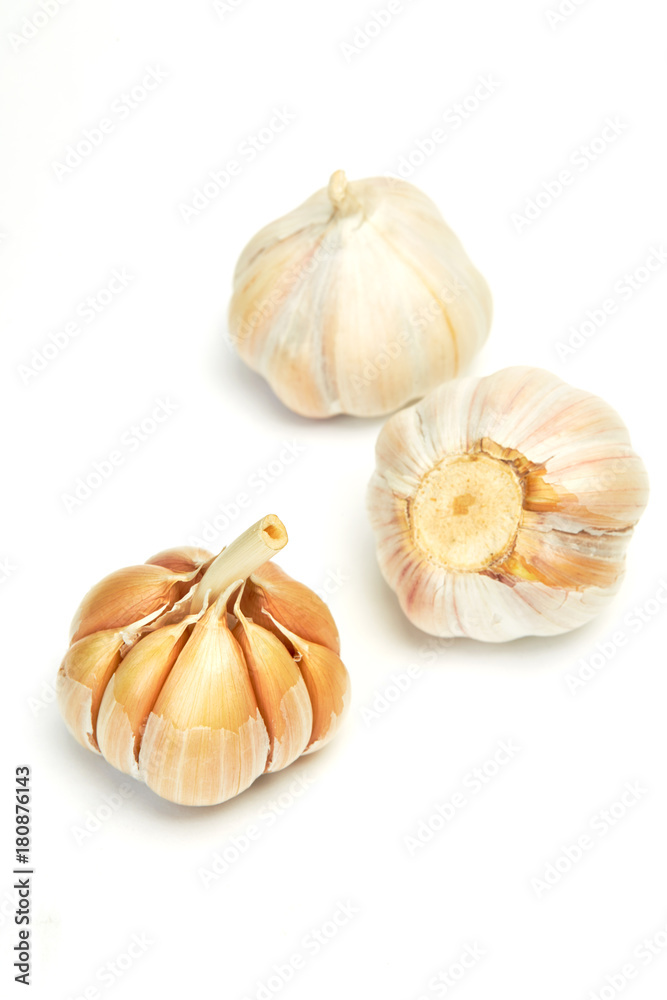 Garlics isolated on white