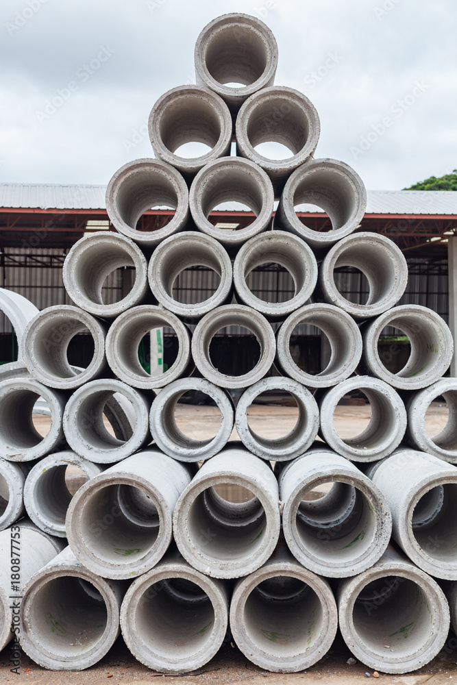 Drainage pipe. Sewer pipes used for drainage construction. Drainage pipe. Sewer pipes used for drainage construction.