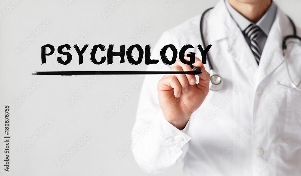 Doctor writing word psychology with marker, Medical concept Doctor writing word psychology with marker, Medical concept