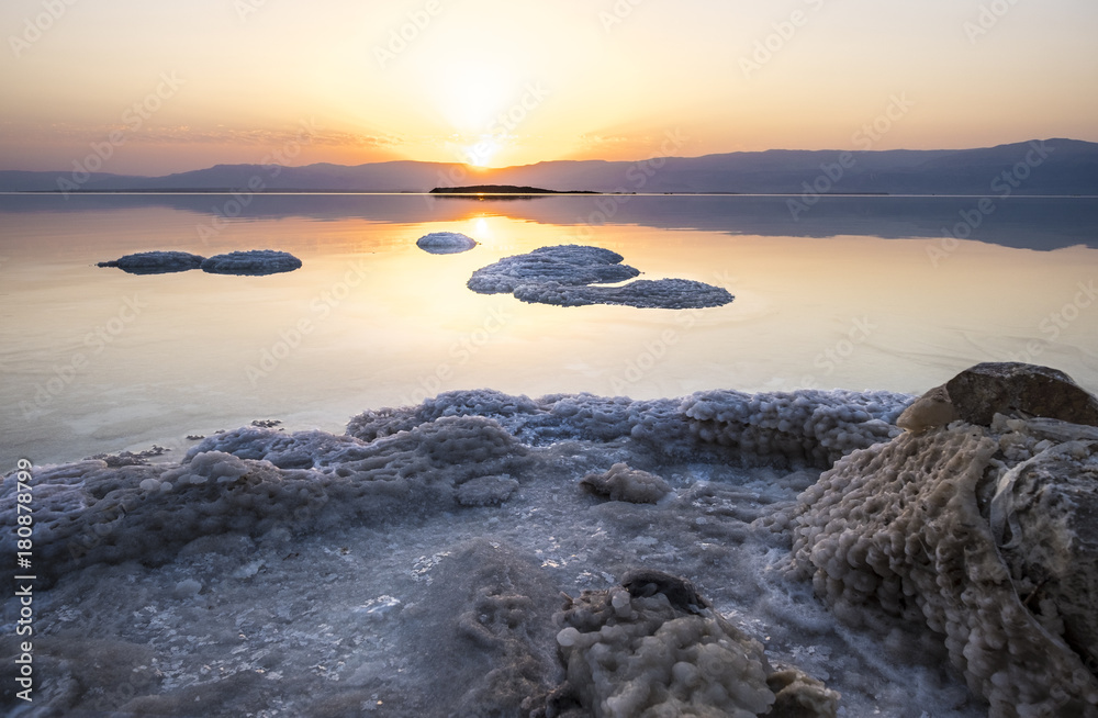 Dead sea sunrise. Israel resort