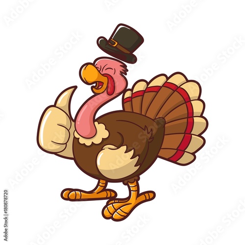 Turkey Cartoon Style for Thanksgiving Event