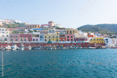 Vista dal mare della citt   di Ponza