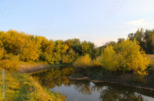 autumn landscape on the river