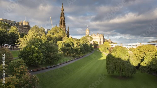 4K Timelapse Video of Walter Scott Monument, Edinburgh, Scotland photo