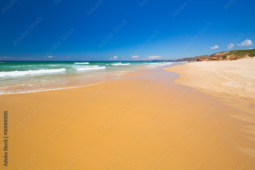 Nice open seashore with blue sky