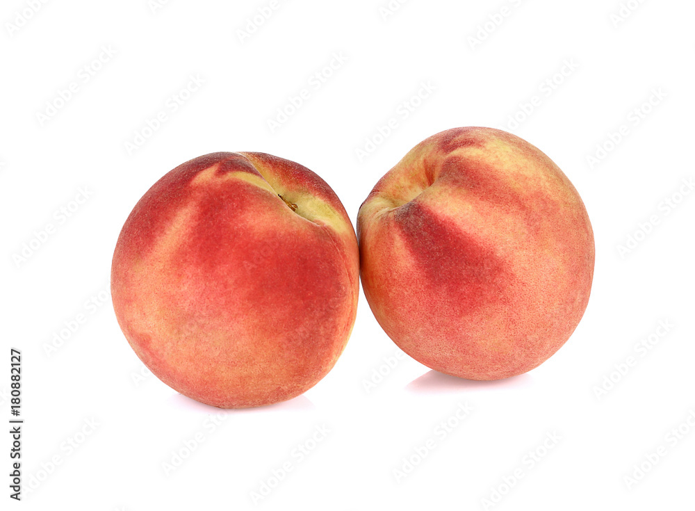 Ripe peach fruit isolated on white background Ripe peach fruit isolated on white background
