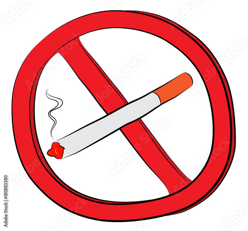 Classic cigarette smoking not allowed sign